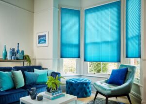 Made to measure blue Pleated Blinds